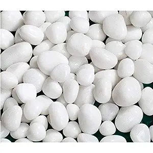 Polished White Pebbles Glossy Stones – 1Kg