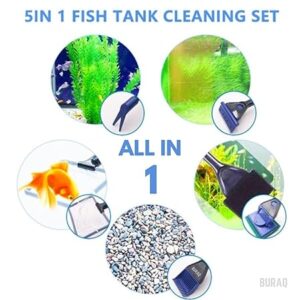 Buraq 5 in 1 Aquarium Cleaning Kit for Cleaning Aquarium Glass