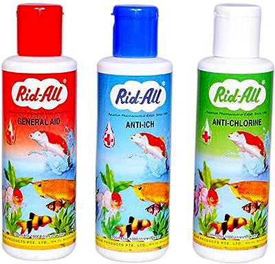 Rid All 3 in 1 Fish Medicine Pack 120Ml Each (Anti Chlorine, Anti Ich, General Aid) Brand: Rid All